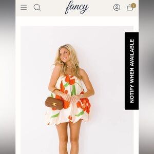 Fancy Boutique Gabby Bubble Dress Natural Orange Size Small